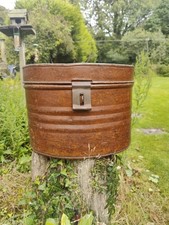 Antique Victorian Toleware Tin Hat Box   9.5" 24cm Tall