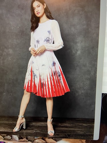 Ted baker pleated - floral, midi