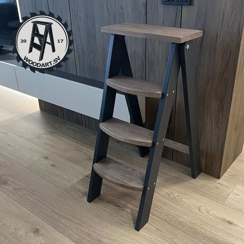 Wooden ladder kitchen stool - wooden,