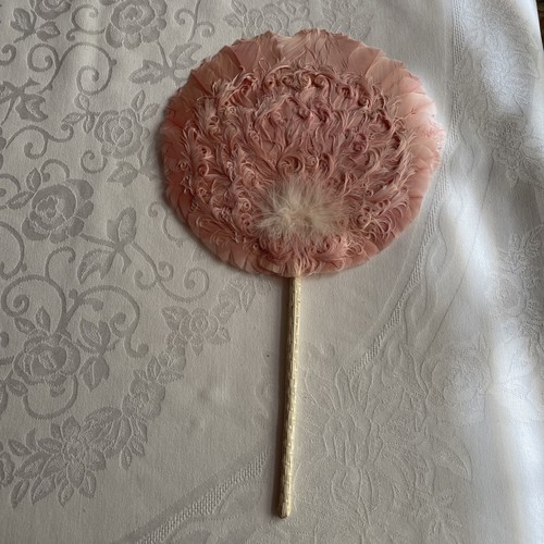 Vintage pink curled feather - pink,