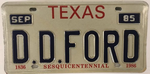 Vanity ford license plate - dd,