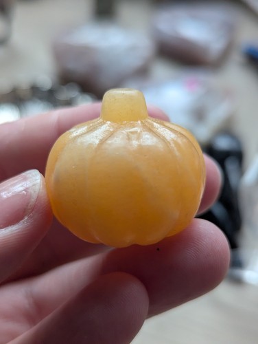Orange calcite crystal pumpkin - calcite,