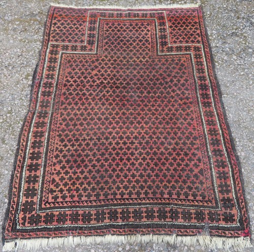 Antique oriental afghan prayer - antique,