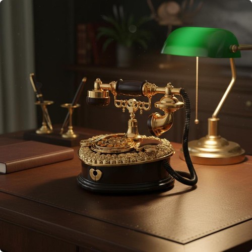 Vintage telephone melody box - telephone,