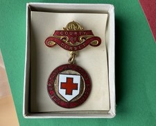 Vintage Red Cross Society nurses Medal Pin badge County Of Dorset nursing Gaunt