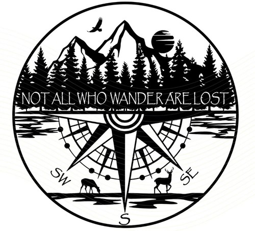 Large compass sticker - x,