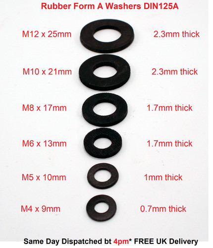 Rubber washers black - washers, form