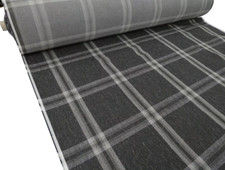 LAURA ASHLEY HARLEY CHECK CHARCOAL Woven Upholstery Fabric