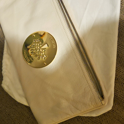 Mulberry white leather - white, zip