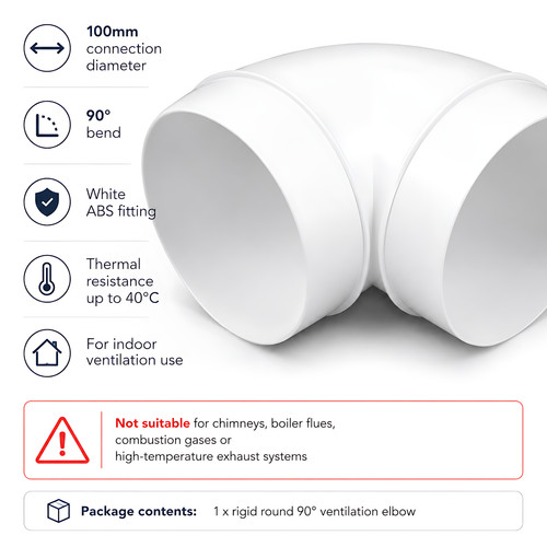 100mm rigid round - 100mm, 90°