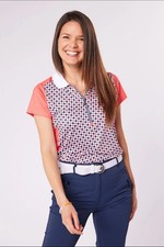 Swing out Sister Golf Beth Cap Sleeve Polo in Jumping Beans UK Medium 