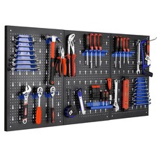Wall Mounted Tool Peg Board Set Garage Storage Bins Workshop Rack Shed Organiser