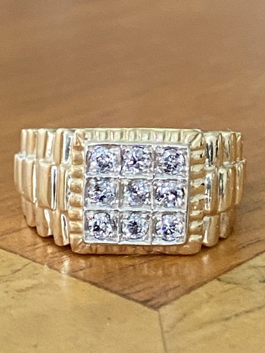 Gents 9ct gold - 9ct, diamond