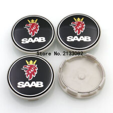 4x Saab Hub Caps Alloy Wheel Centre Cap Saab Logo Center Cap Set of 4 63mm Black