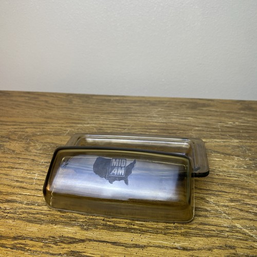 Vtg pyrex amber smokey glass - vtg,