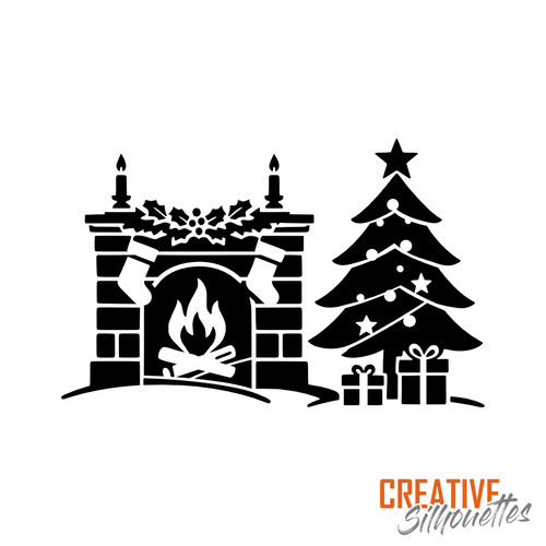 Christmas fireplace tree - christmas,
