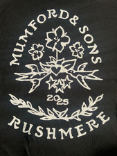 MUMFORD & SONS RUSHMERE TOUR BLACK T-SHIRT SIZE LARGE