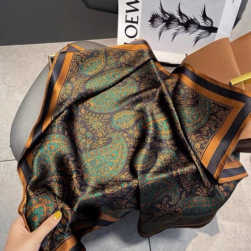 Men silk scarf vintage square - vintage,