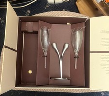 Moet & Chandon Champagne Flutes in Pewter Candelabra Stand by Philippe Di Meo