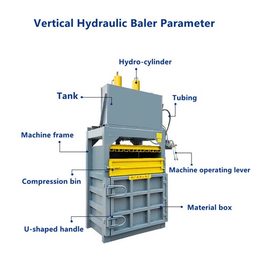 Hydraulic baler vertical - vertical, waste