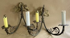 Pair Art Nouveau Brass French
