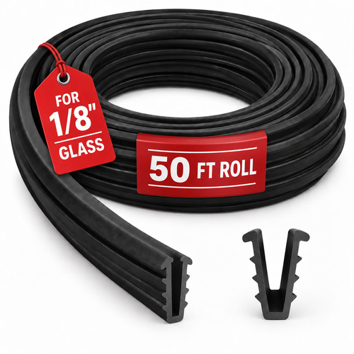 Wrs black 8in - 1/8in, glazing