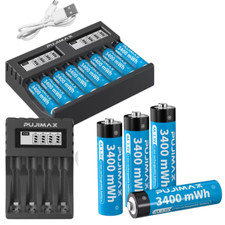 AA  Batteries 1.5V AA Rechargeable Lithium Batteries 3400mWh High Capacity