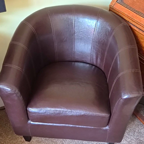 Brown faux leather - faux,
