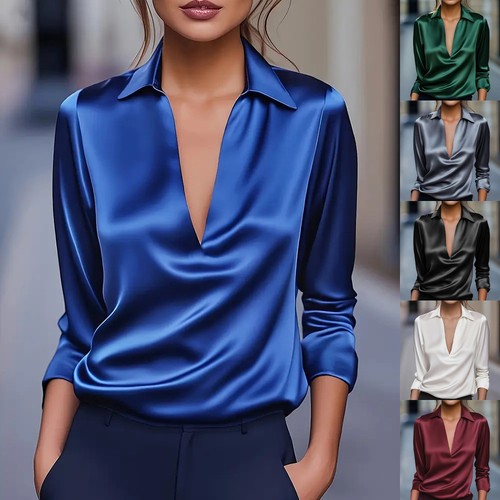 Ladies satin silk long sleeve - ladies,