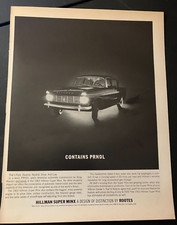 1963 Hillman Super Minx by Rootes - Vintage Original Print Ad / Wall Art - CLEAN