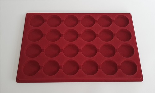 Red coin tray with - coin, cover