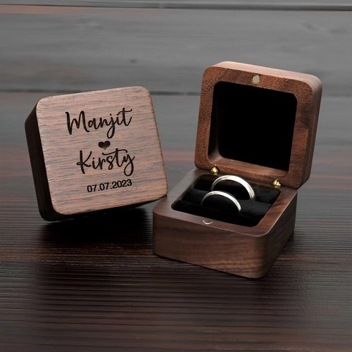 Custom wooden wedding ring box - custom,