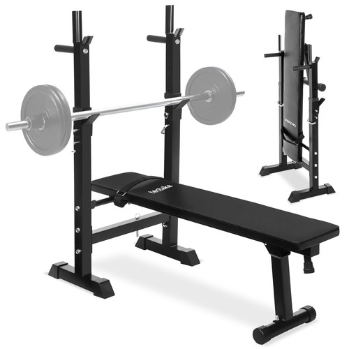 Weight bench with - bench, barbell