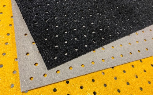 Non slip perforated grp plate - perforated,