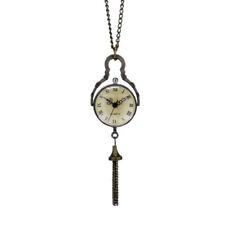 Antique Round Case Ball Bull Eye Men Boy Quartz Pocket Watches Necklace Chain