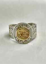 EGYPTIAN HORUS MASTERPIECE ROYAL RING SILVER STERLING 925 GOLDEN AGE