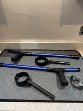 VEVOR Adjustable Forearm Crutches Lightweight Aluminium –Blue & Black Pair Boxed