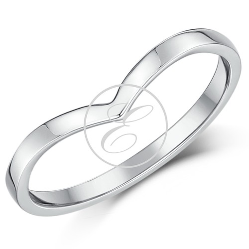 9ct white gold ring curved - 9ct,