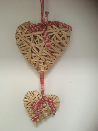 2pcs wicker heart wreath - wicker,