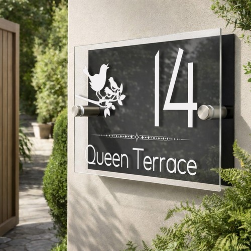 Personalised house sign door - personalised,