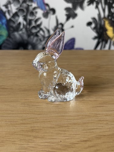 Crystal glass rabbit statue - crystal,
