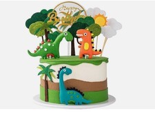 13 Pcs 3D Dinosaur Cake Topper