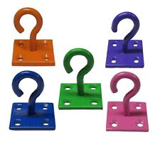 Horse Tie Hook on Plates - 4/10 Pack (Choice of Colour Rope Chain Tether Stable)