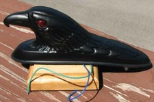 NOS ILLUMINATED BLACK EAGLE HOOD ORNAMENT MASCOT THE EYES LIGHT UP #F372