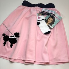 50s Poodle Skirt Halloween Costume Pink Skirt Assessors Womans L 12-16 MSRP $50