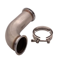 3" 76mm 90° Garrett V-Band With clamp Pipe Short Leg 6" leg Downpipe Universa