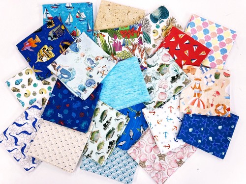 Seaside cotton fabric mixed - seaside,