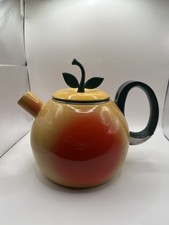 Enameled Metal Peach Teapot