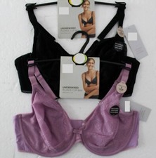 Ex M & S Smoothing Lace Plunge Cup Bra Non Padded Underwired Sizes 34 to 40 C-DD