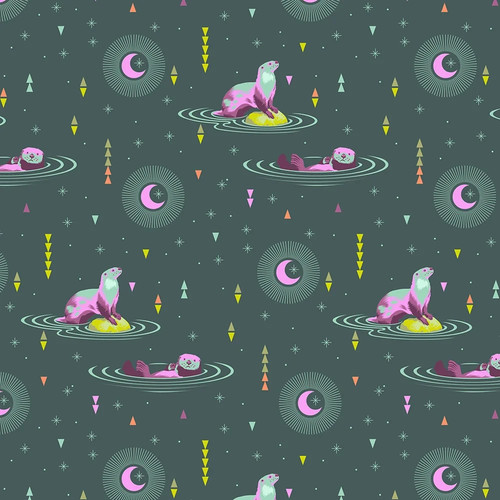 Tula pink fabric - pink, animal